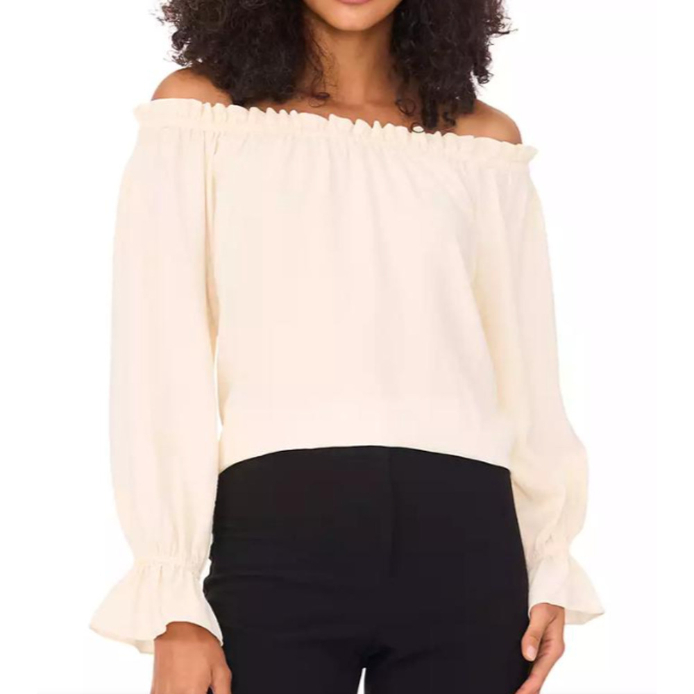 MSK Women's Scuba Crepe Off-The-Shoulder Top Size L